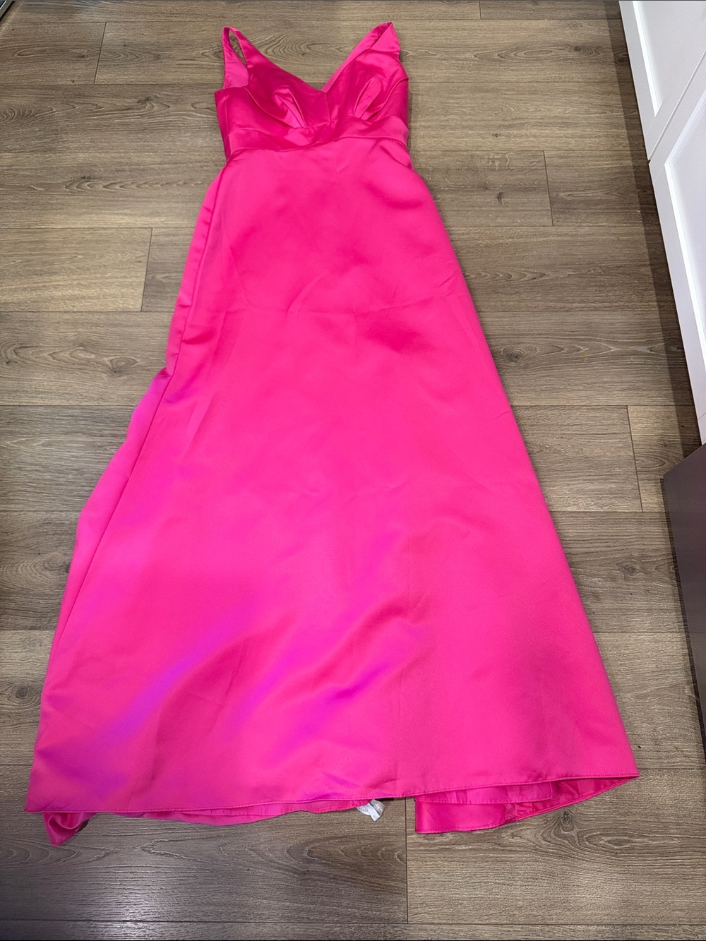 Alfred Angelo Bright Pink Satin Evening Gown